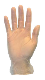 CLEAR POWDERED VINYL GLOVE (SIZE LARGE)